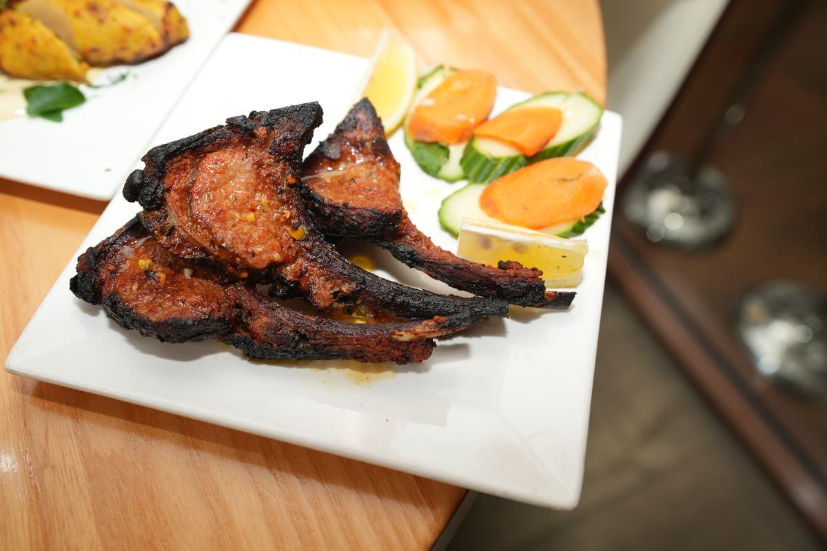 Lamb chops marinated overnight and chargrilled in the tandoor