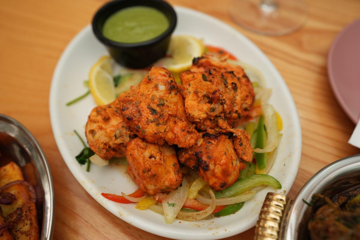 Tandoori prawns — marinated king prawns chargrilled in the tandoor